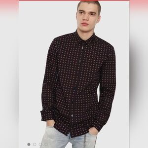 NWT DIESEL Superior Printed Mens Akura Shirt size XL